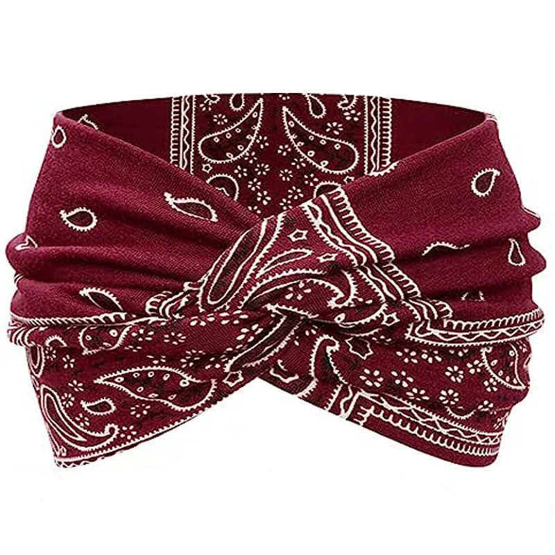 Yoga Headbands For Women's Hair Wide Thick Stretchy Boho African Turban Knotted Leopard Head Bands - Image 22