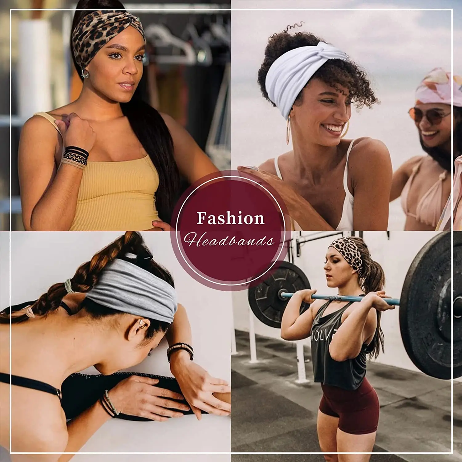 Yoga Headbands For Women's Hair Wide Thick Stretchy Boho African Turban Knotted Leopard Head Bands - Image 3