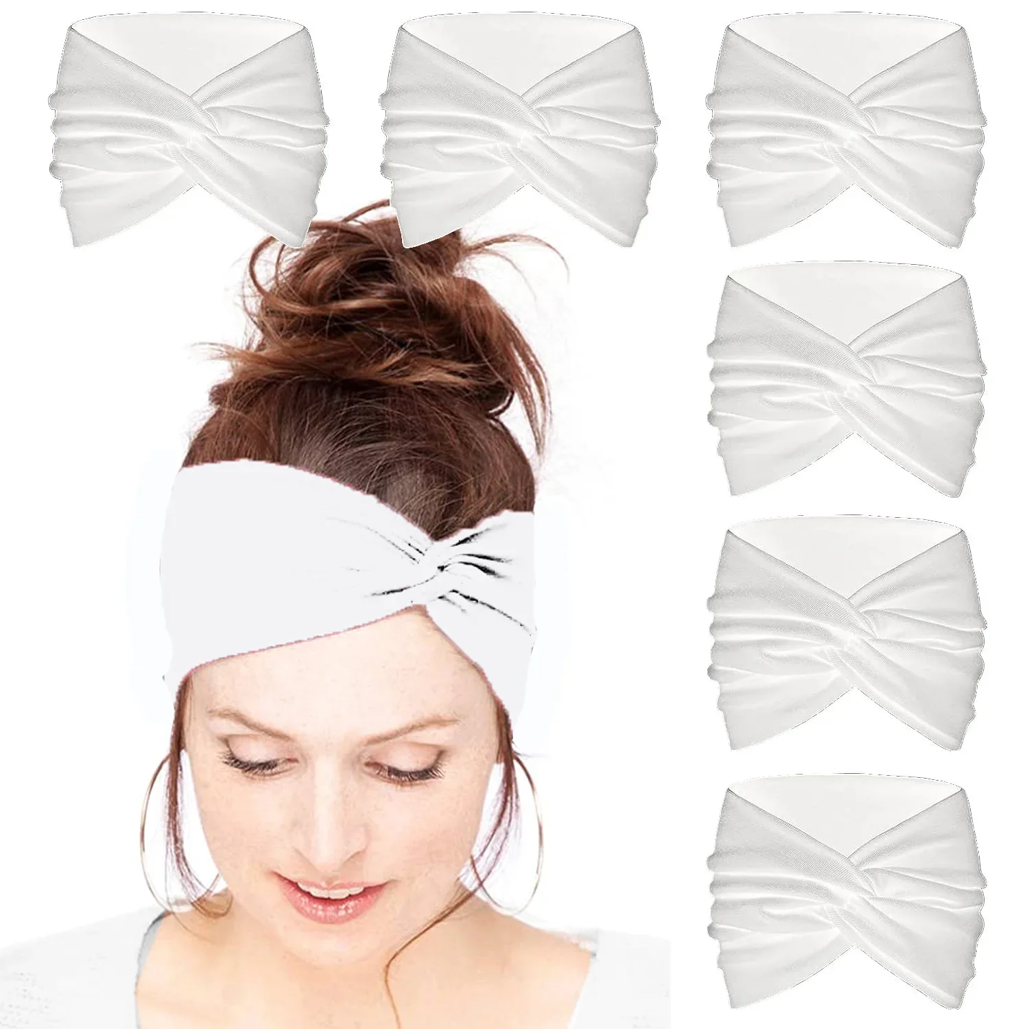 Yoga Headbands For Women's Hair Wide Thick Stretchy Boho African Turban Knotted Leopard Head Bands - Image 6
