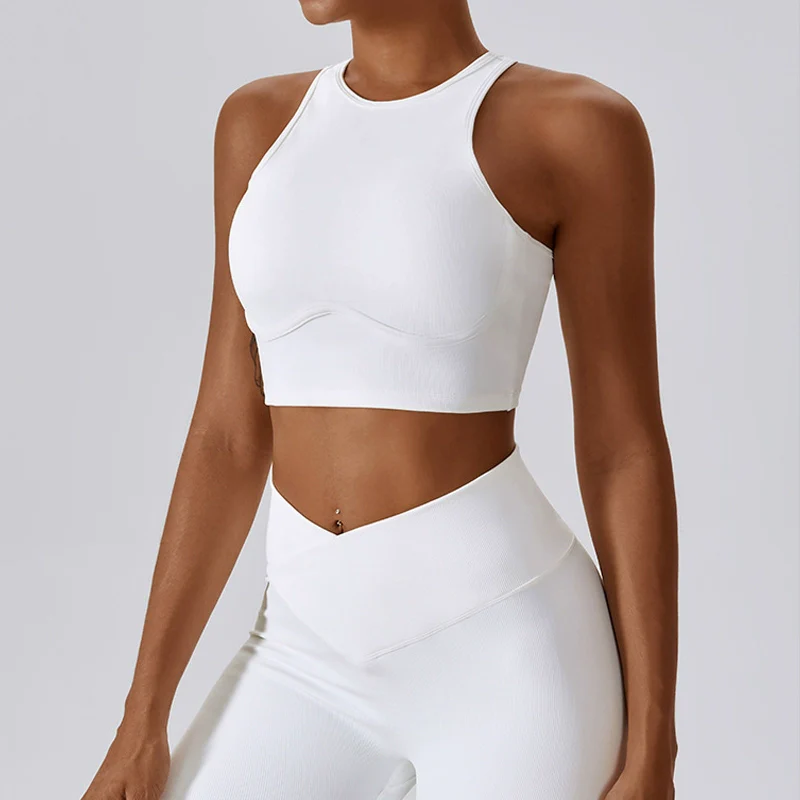 Yoga Thread Hollow-out Tight with Chest Pad Sports Vest - Image 2