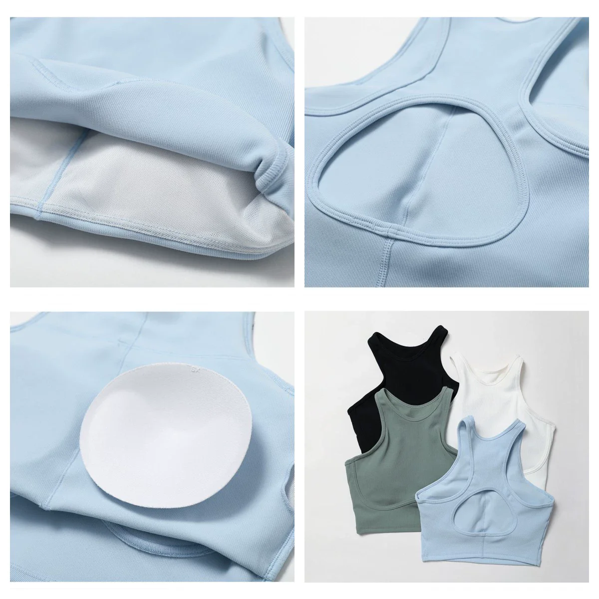 Yoga Thread Hollow-out Tight with Chest Pad Sports Vest - Image 4