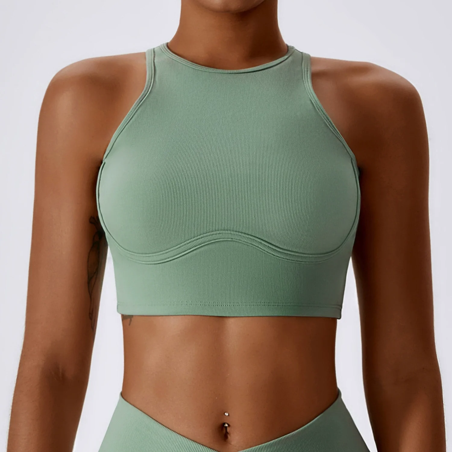 Yoga Thread Hollow-out Tight with Chest Pad Sports Vest - Image 8