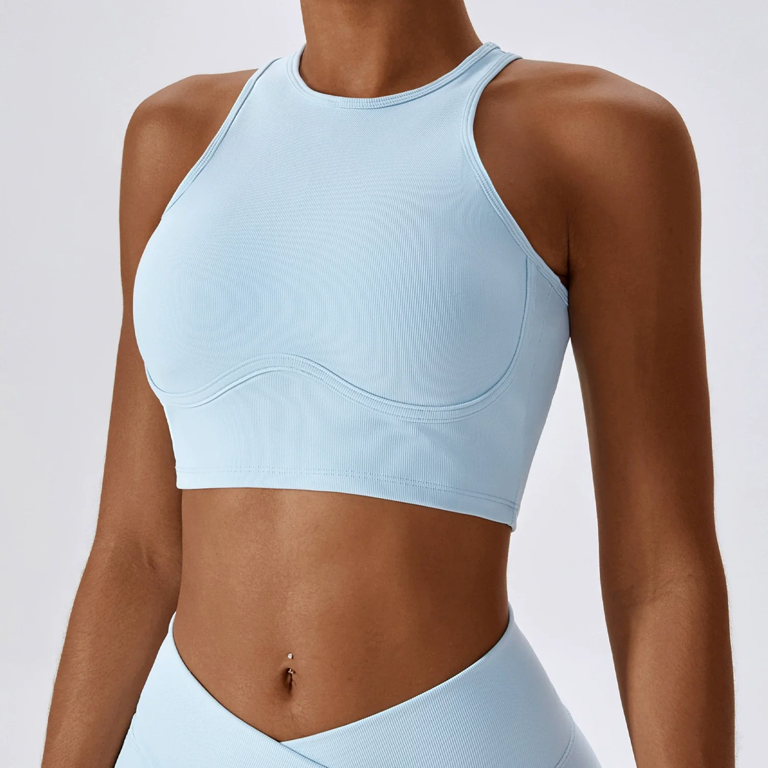 Yoga Thread Hollow-out Tight with Chest Pad Sports Vest - Image 9