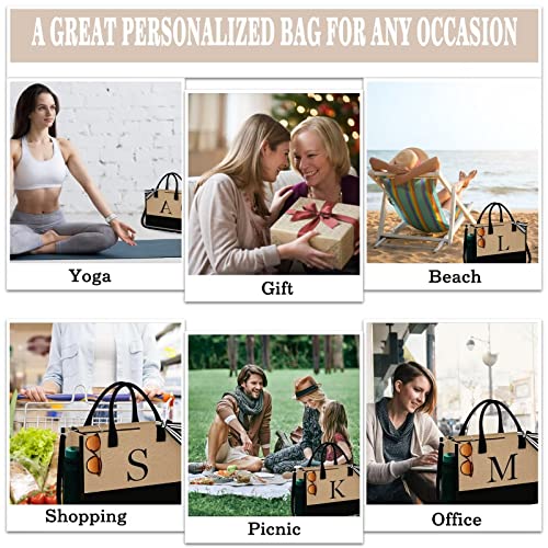 YOOLIFE Gifts for Women - Birthday Gifts for Women A Initial Jute Tote Bag Gifts for Women Her Friend Sister Mom Birthday Gifts Teacher Appreciation Gifts Bride Bridesmaid Wedding Gifts - Image 4