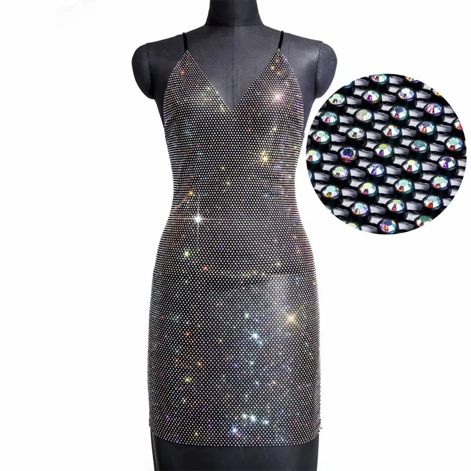 YOUR BUMP CURVE Diamond Fishnet Perspective Cutout Sleeveless Skinny Sexy Ladies Pool Party Crystal Mini Dress - Image 10