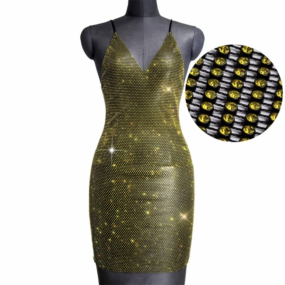 YOUR BUMP CURVE Diamond Fishnet Perspective Cutout Sleeveless Skinny Sexy Ladies Pool Party Crystal Mini Dress - Image 6