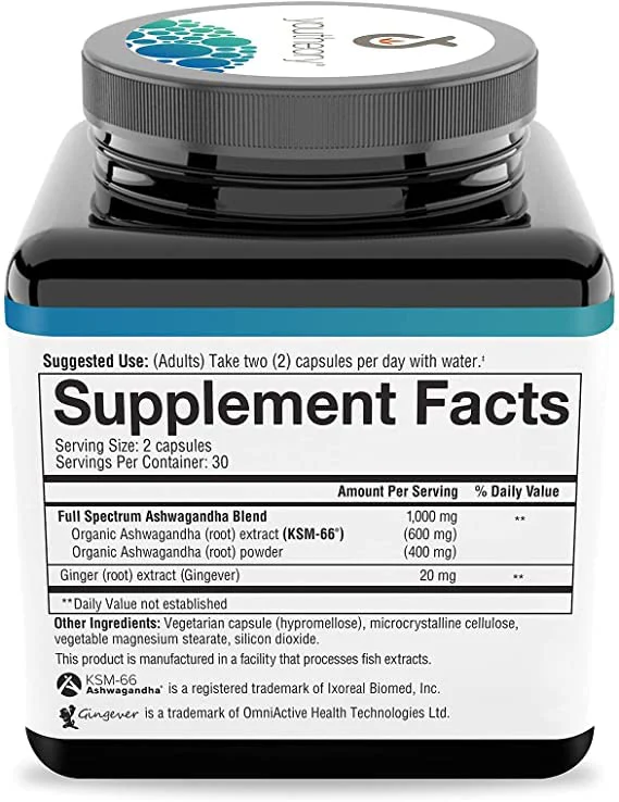 Youtheory Ashwagandha Vegetarian Capsules Net Wt 150 Count - Image 2