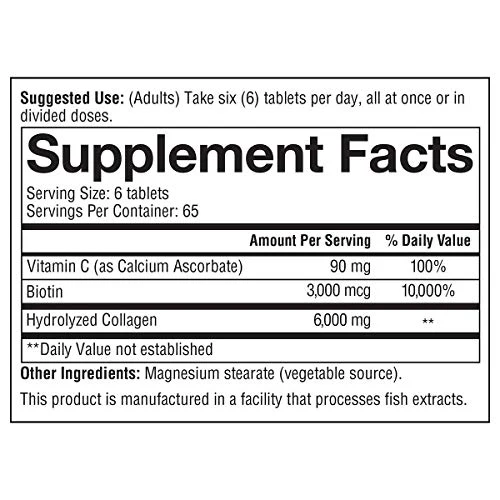 Youtheory Collagen Plus Biotin, 390 Tablets - Image 2