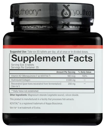 YOUTHEORY Heart Collagen & Resveratrol, 150 CT - Image 3