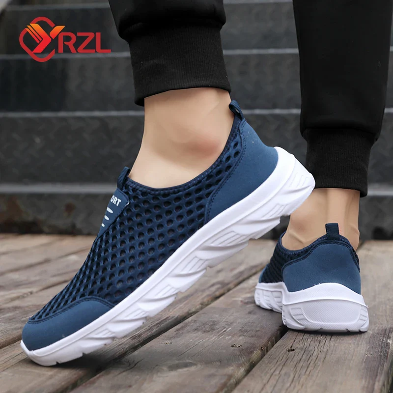 YRZL Lightweight Men Casual Shoes Breathable Slip on Male Casual Sneakers Anti-slip Men's Flats Outdoor Walking Shoes Size 39-46 - Image 6