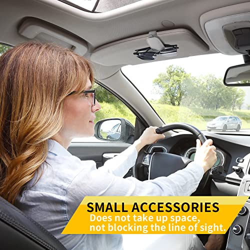 Yuoyar 2 Packs Sunglasses Holders for Car Visor - Magnetic Leather Sunglasses Holder and Ticket Card Clip - Car Visor Accessories (Silver Grey) - Image 3