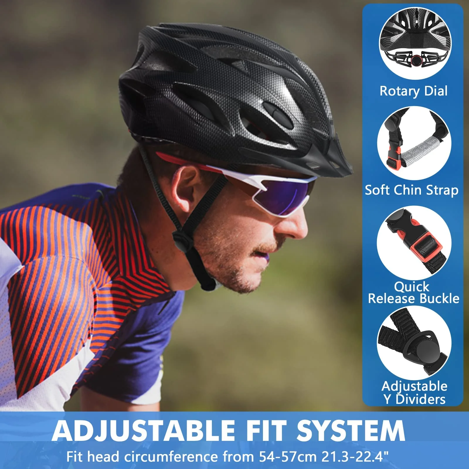 Zacro Adult Bike Helmet Lightweight for Men Women Comfort with Pads&Visor, Certified Bicycle Helmet for Adults Youth Mountain Road Biker - Image 3