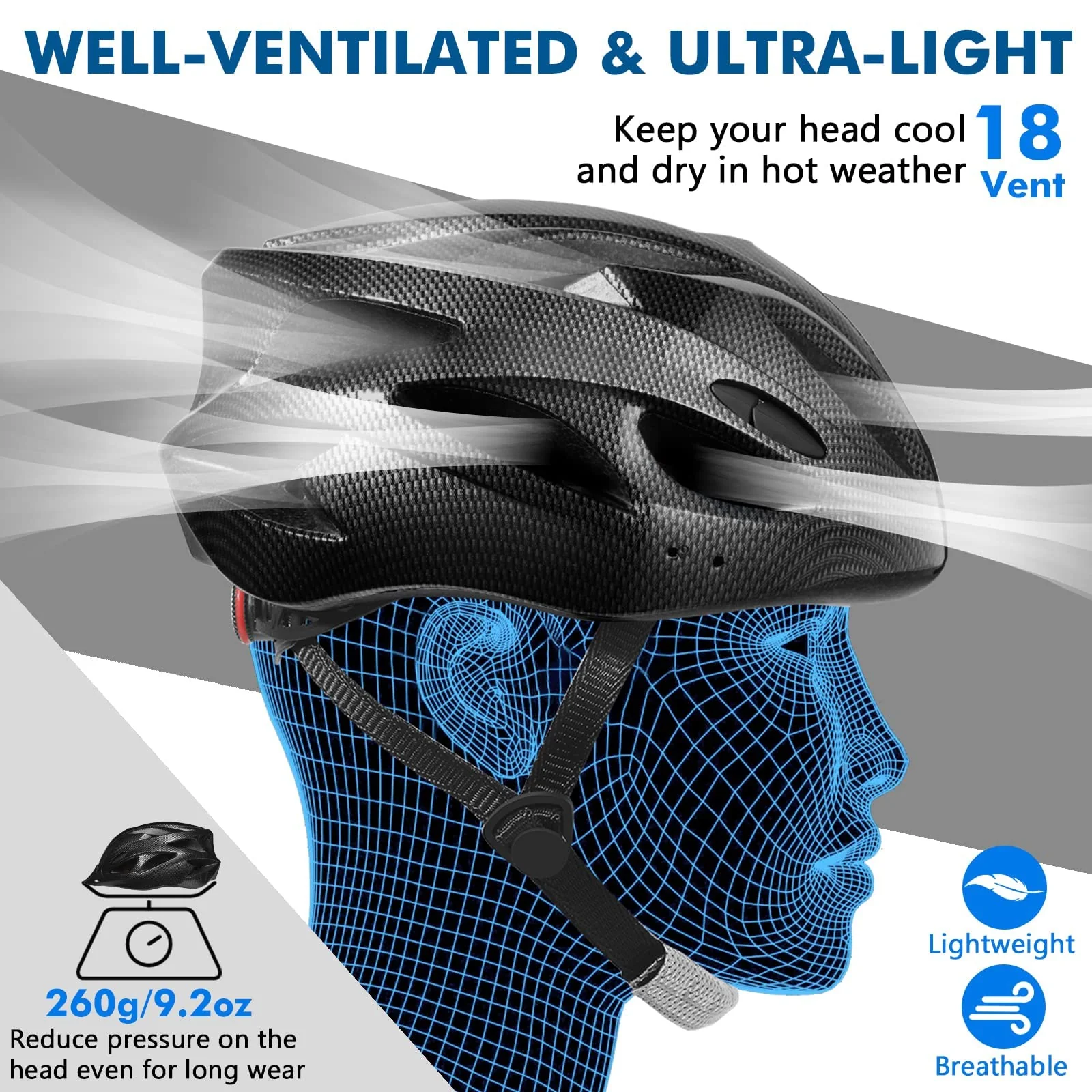 Zacro Adult Bike Helmet Lightweight for Men Women Comfort with Pads&Visor, Certified Bicycle Helmet for Adults Youth Mountain Road Biker - Image 6