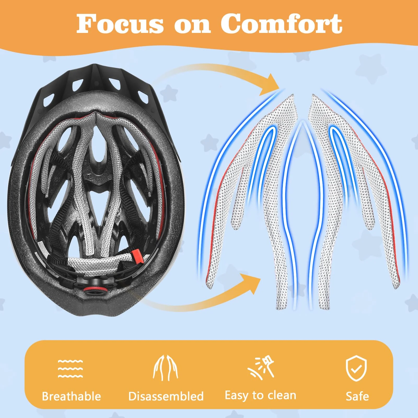 Zacro Kids Bike Helmet - Boys and Girls Youth Bike Helmets Fits Ages 5-8/8-14 Year Olds, Dial Fit Adjustment & Detachable Visor, Lightweight Bicycle Helmet for Mountain Cycling CPSC Safety Certified - Image 5