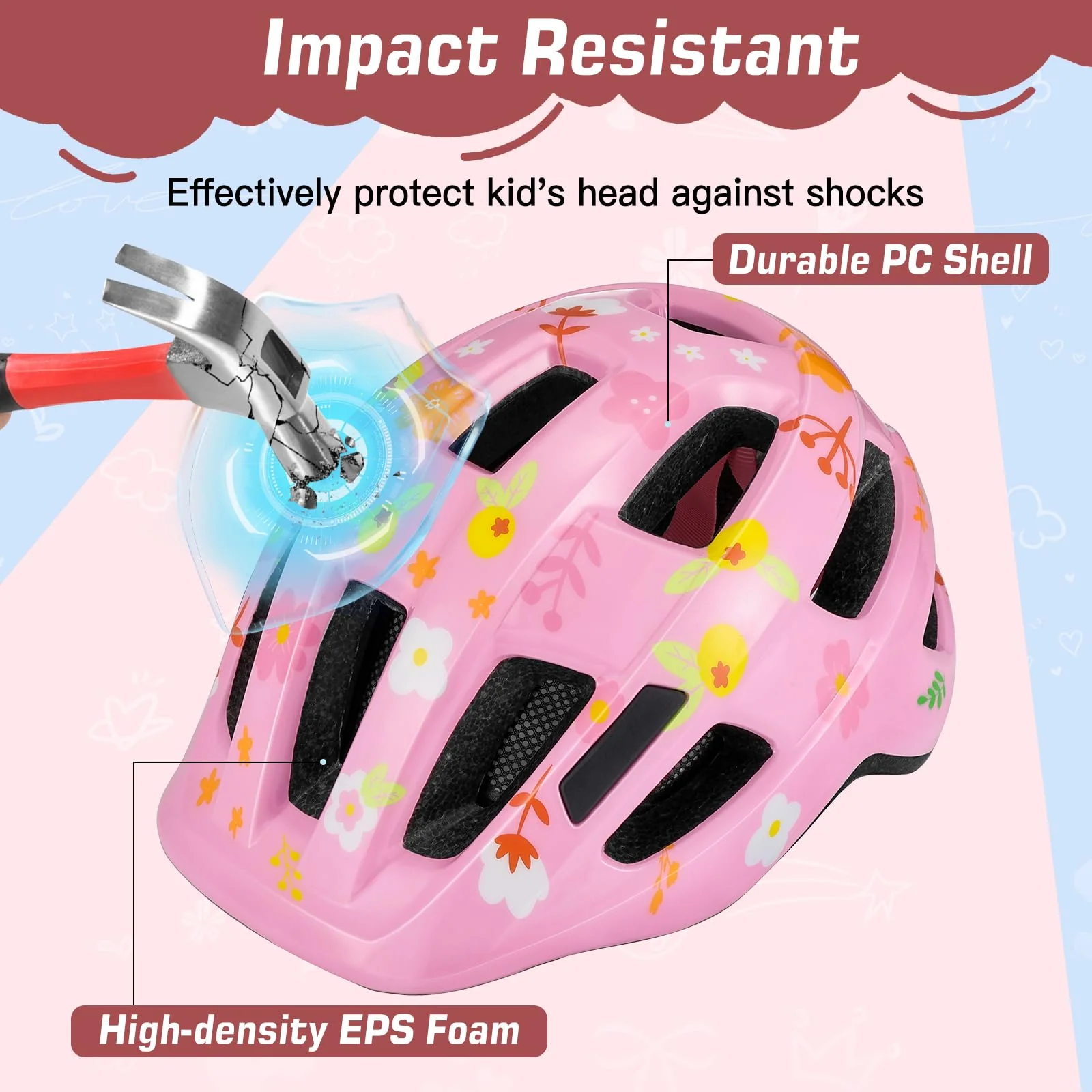 Zacro Kids Bike Helmet for Boys and Girls - From Toddler to Youth Ages 2-5/5-8/8-14 Years Old, Adjustable Multi-Sport Bicycle Skateboard Roller Skating Scooter Balance Bike Helmets for Children Safety - Image 5