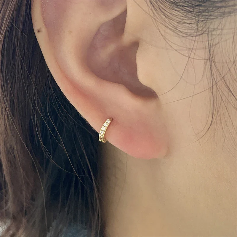 ZAKOL Fashion Round CZ Small Circle Hoop Earrings for Women Gold Color Ear Piercing Jewelry - Image 3