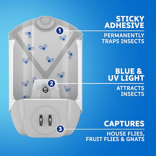 Zevo Flying Insect Trap, Fly Trap, Fruit Fly Trap (2 Plug-in Bases + 2 Refill Cartridges) - Image 6
