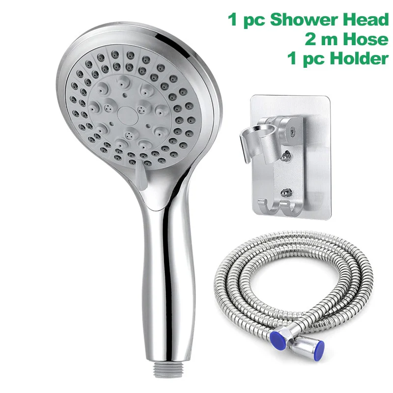 Zhang Ji 5 Modes Silicone Nozzle Shower Head HandHold Rainfall Jet Spray High Pressure Powerful Shower Head Chrome Plating - Image 5