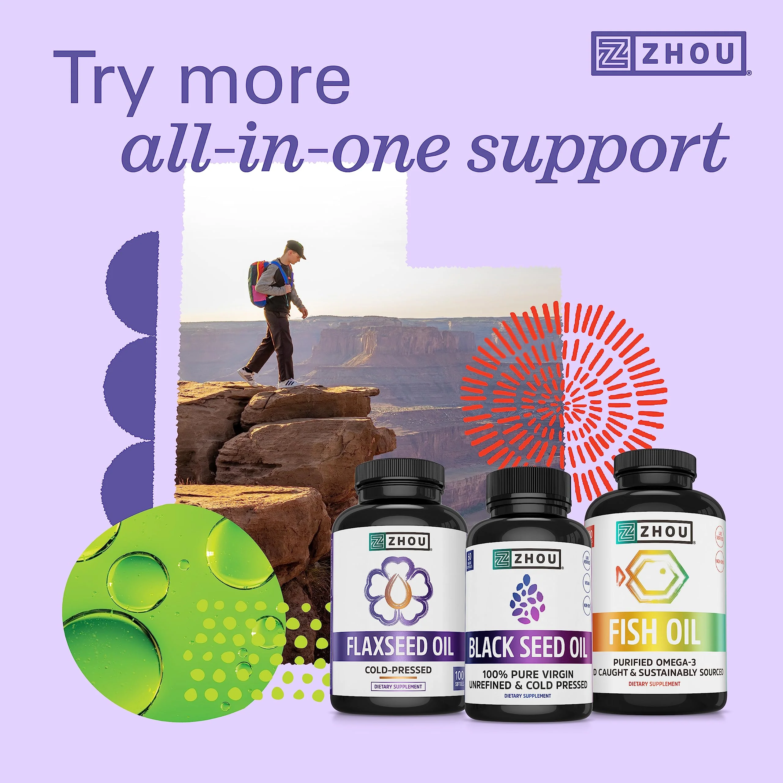 Zhou Organic Black Seed Oil | 100% Virgin Cold Pressed Omega 3 6 9 | Super Antioxidant for Immune Support, Joints, Digestion, Hair & Skin | Vegan, Gluten-Free, Non-GMO | 8oz - Image 2