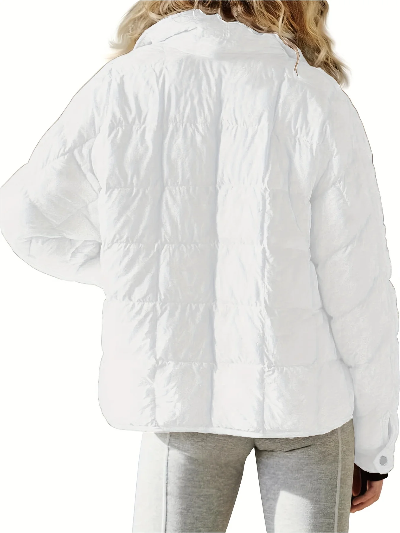 Zip Up Solid Coat, Casual Long Sleeve Winter Warm Versatile Outerwear, Women's Clothing - Image 8