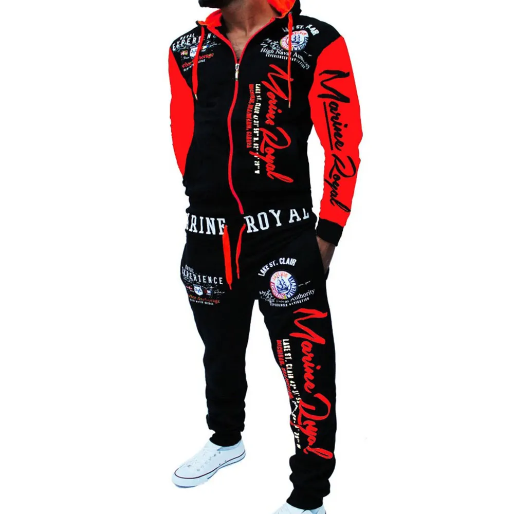 ZOGAA men's jacket and pants alphabet print sportswear suit - Image 2